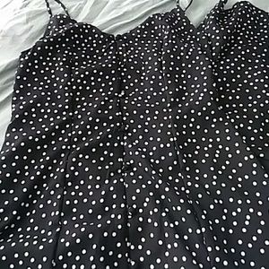 Sienna Sky High Low Button Down Polka Dot Dress